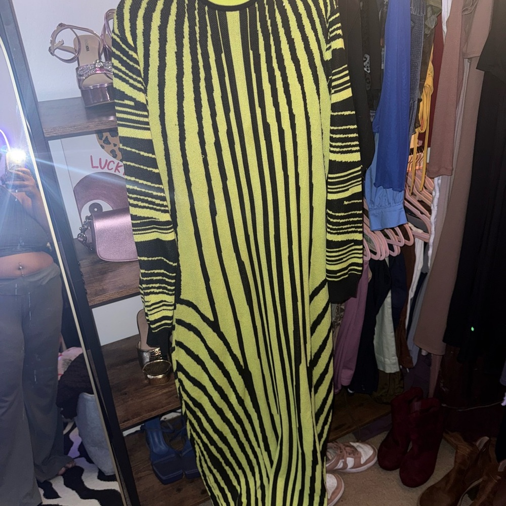 Striped Black and Yellow Dress